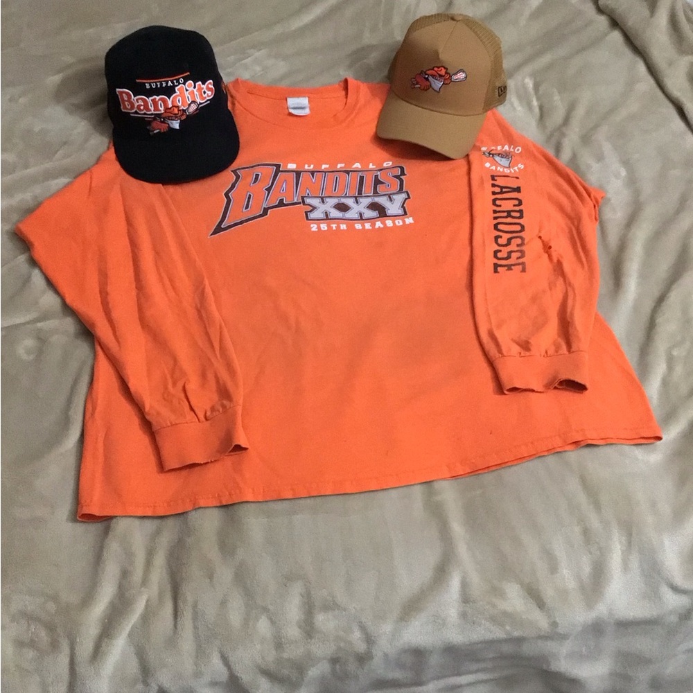 New Era Orange Long Sleeve Tees Casual Sportswear